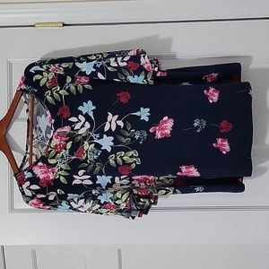 Charter Club Navy Floral Blouse
